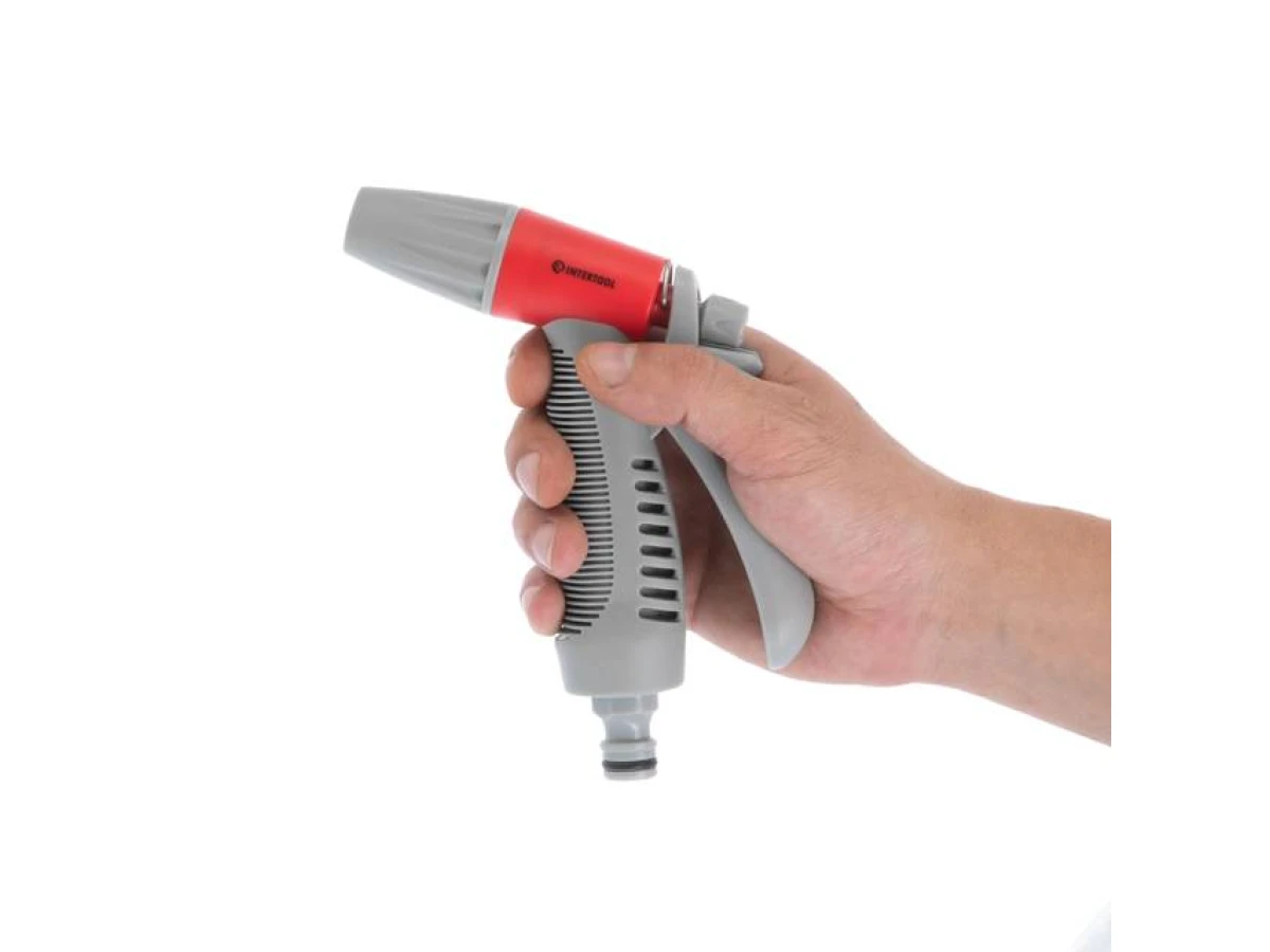 Пистолет-распылитель для полива с плавной регулировкой потока воды. ABS, PP, TPR, BRASS INTERTOOL GE-0015 