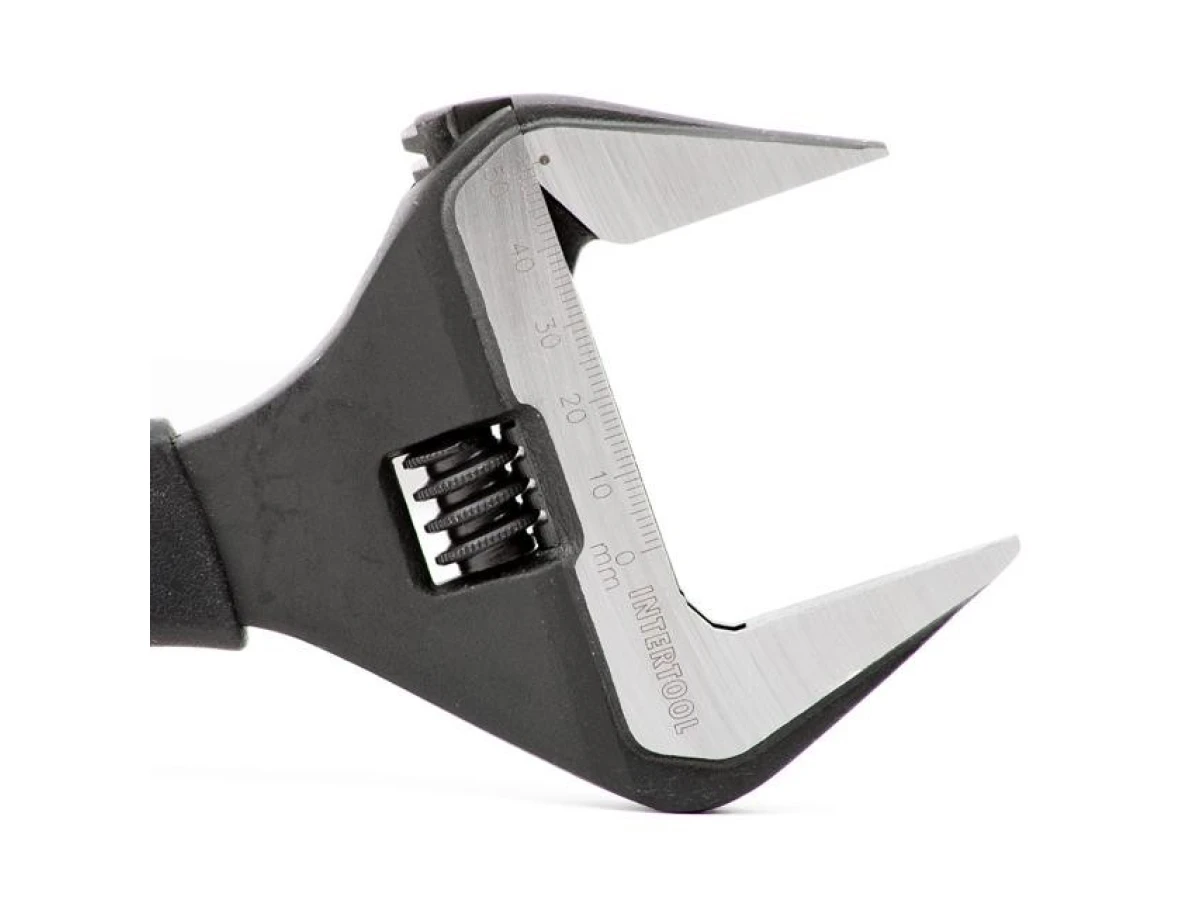 Ключ разводной 250 мм, обрезиненная рукоятка, развод губок 50 мм, CrV INTERTOOL XT-0050 