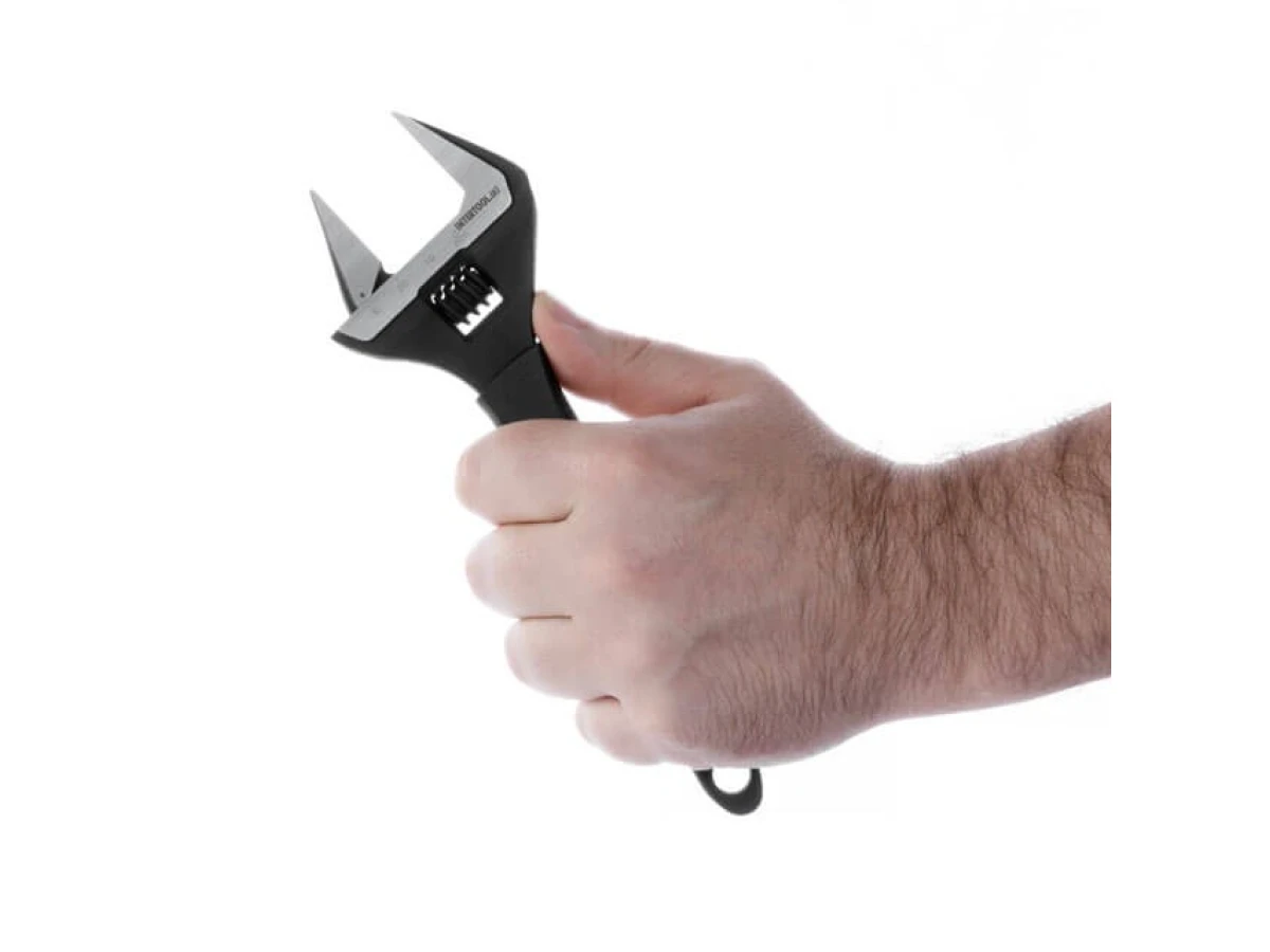 Ключ розвідний 200 мм, прогумована рукоятка, розходження губок 38 мм, CrV INTERTOOL XT-0045 