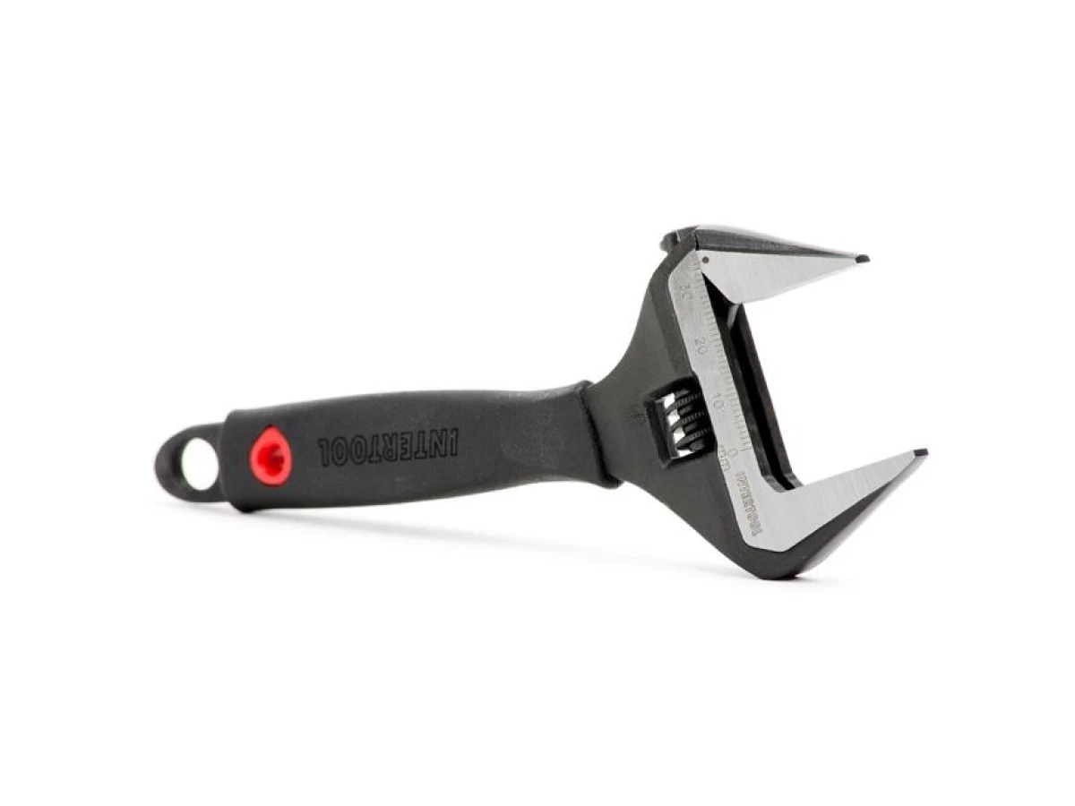 Ключ разводной 150 мм, обрезиненная рукоятка, развод губок 34 мм, CrV INTERTOOL XT-0040 