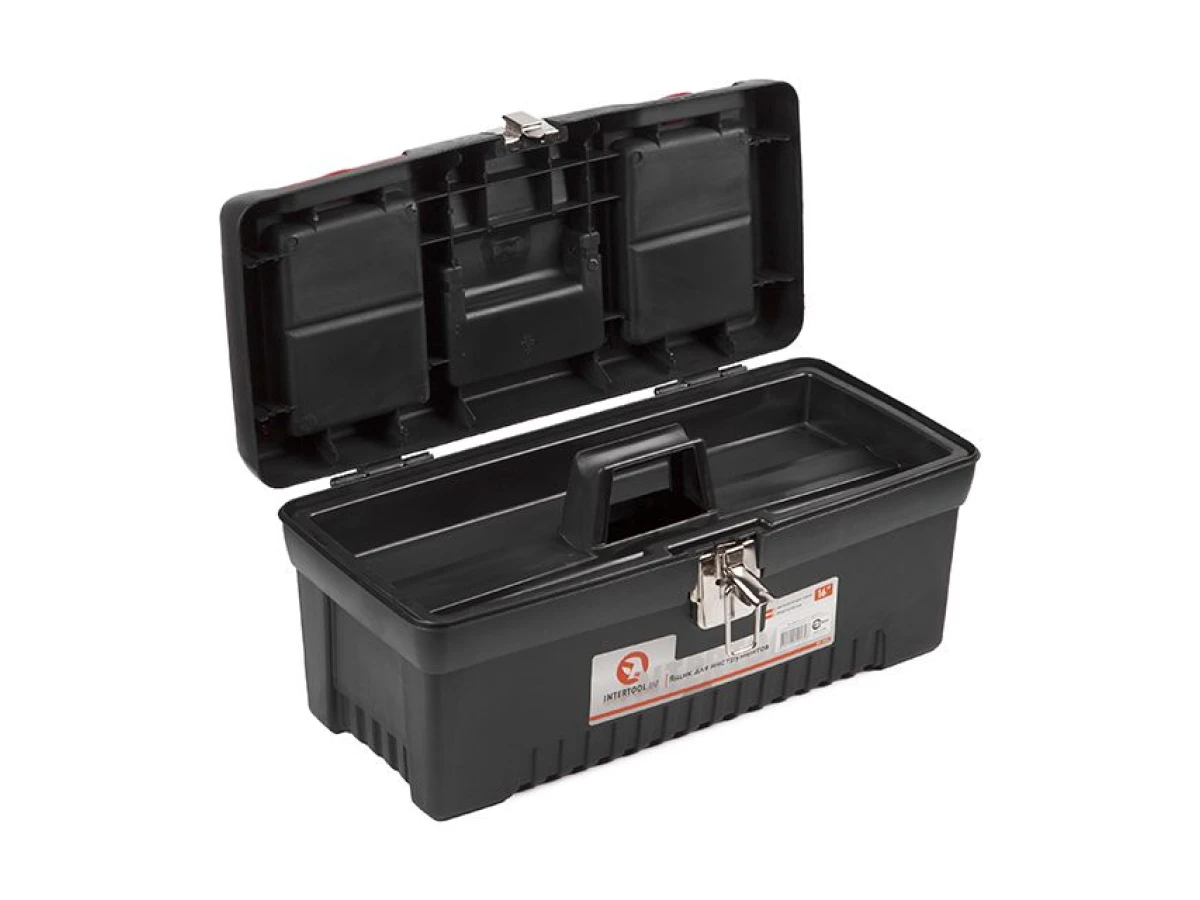 Ящик для інструментів з металевими замками 16", 396*216*164 мм INTERTOOL BX-1016 