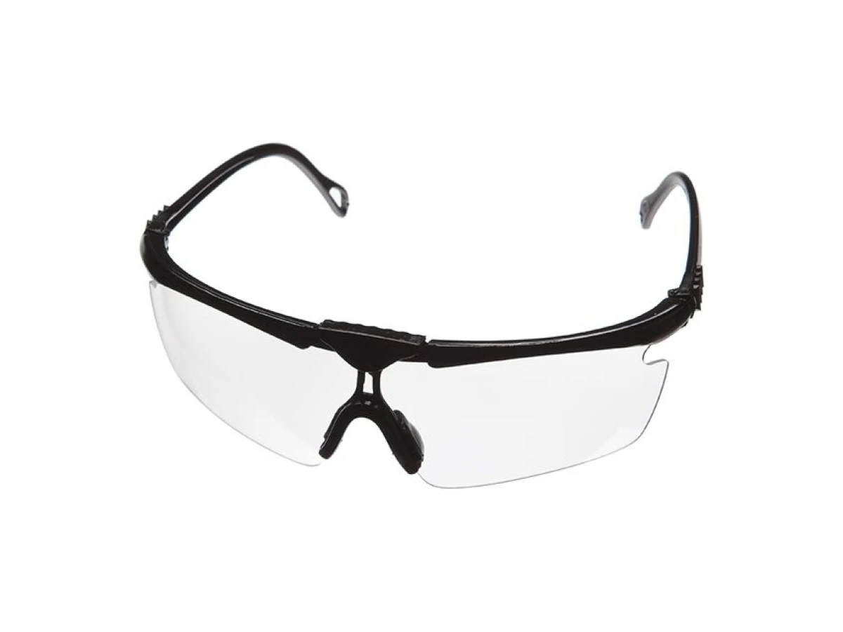 Очки защитные прозрачные, материал линз поликарбонат, материал заушников поликарбонат черного цвета,защита от удара, оптический класс 3 INTERTOOL SP-0090 