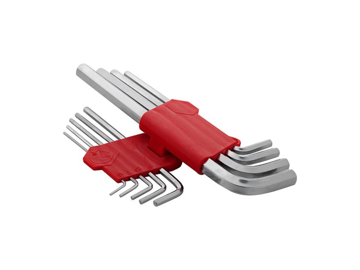 Набір ключів Г-подібних шестигранних подовжених 9 шт, 1.5-10 мм, CrV, 55 HRC INTERTOOL HT-0602 