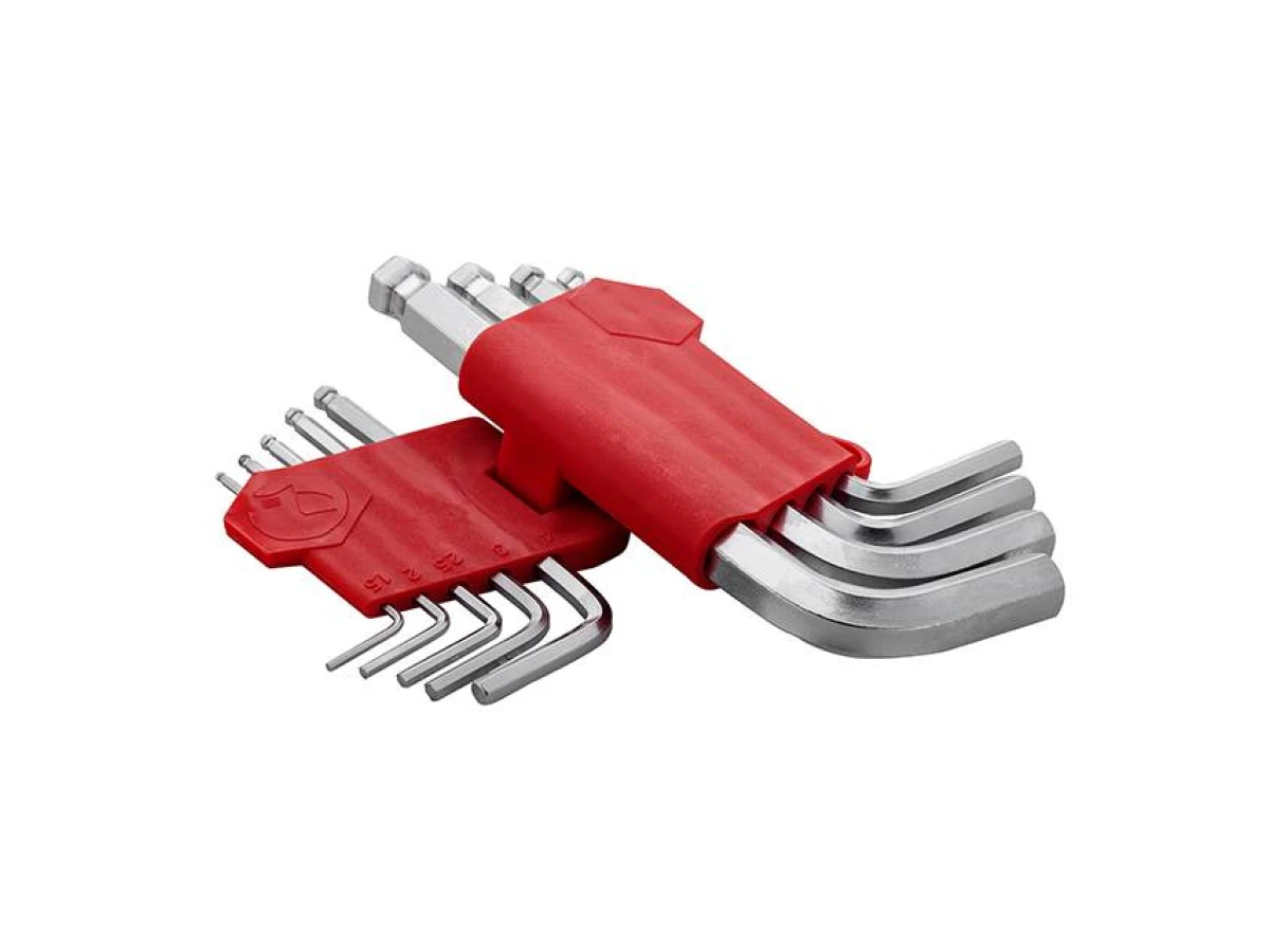 Набір ключів Г-подібних шестигранных із кулястим наконечником 9 од., 1.5-10 мм, CrV, 55 HRC Small INTERTOOL HT-0605 