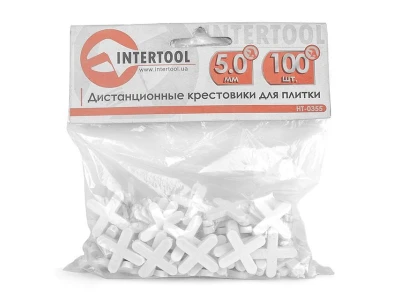 Набір дистанційних хрестиків для плитки 5.0 мм / 100 шт INTERTOOL HT-0355