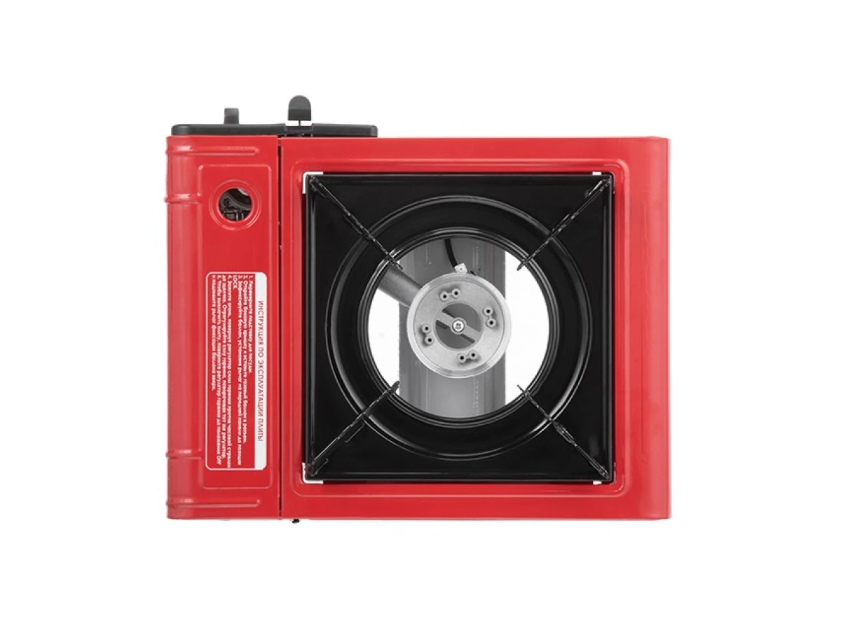 Плита газовая одноконфорочная, пьезоподжиг, под газовые баллоны бутан и пропан-бутан INTERTOOL GS-0001 