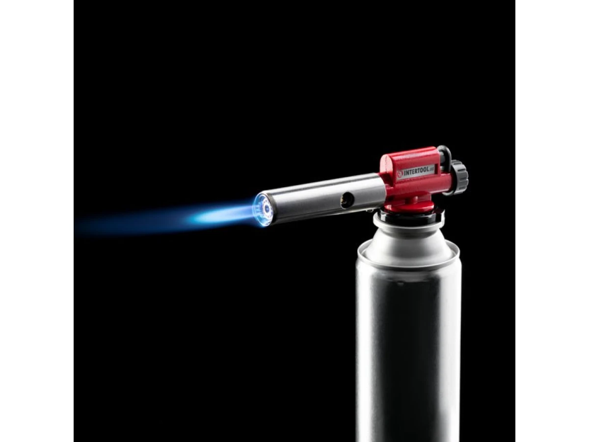 Горелка газовая, пьезозажигание, регулятор, цельнометаллический корпус INTERTOOL GB-0027 