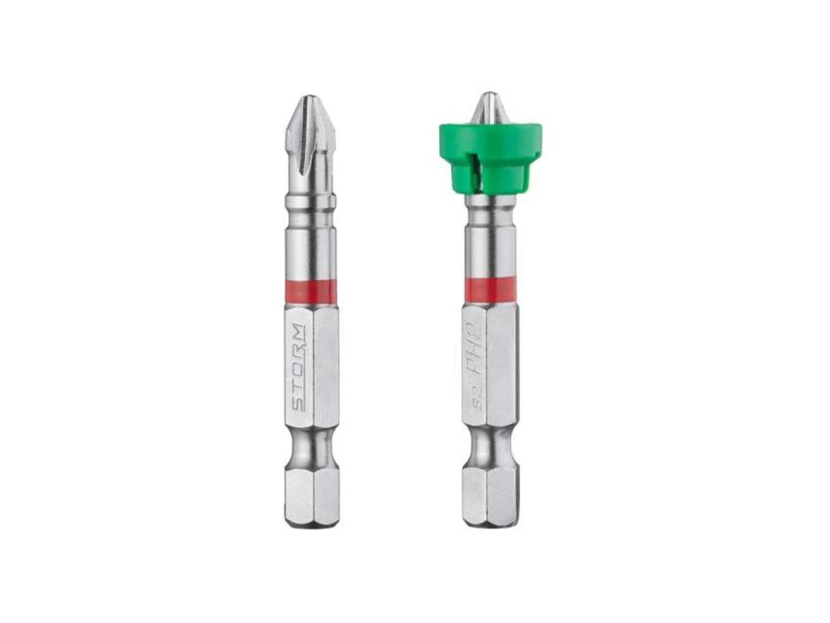 Комплект отверточных насадок PH2 с ограничителем 1/4"*50мм, S2, уп. 2шт., STORM INTERTOOL VT-0231 