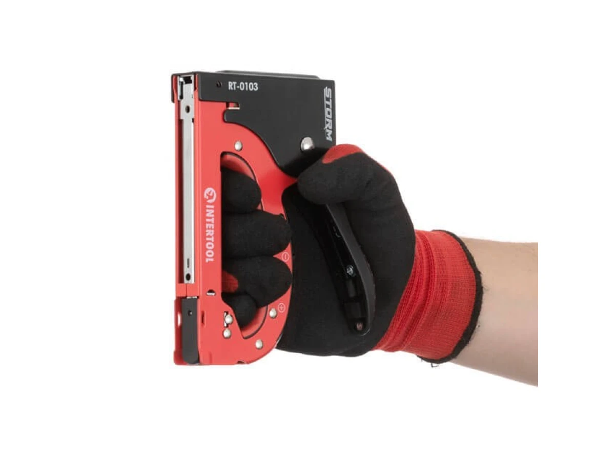 Степлер будівельний під скобу 11.3*0.70*4-14 мм INTERTOOL RT-0103 