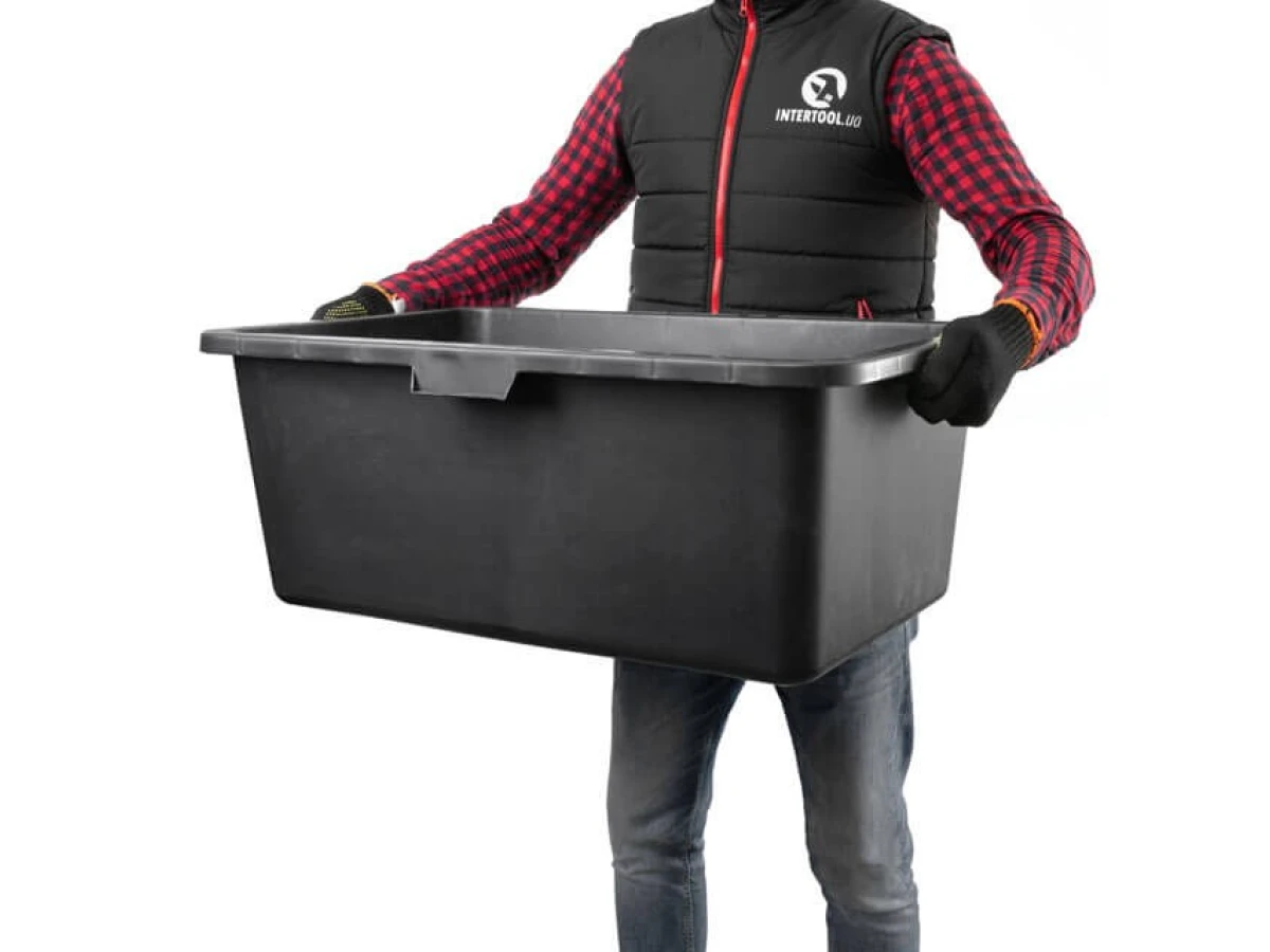 Таз строительный прямоугольный 90 л INTERTOOL KT-0090 
