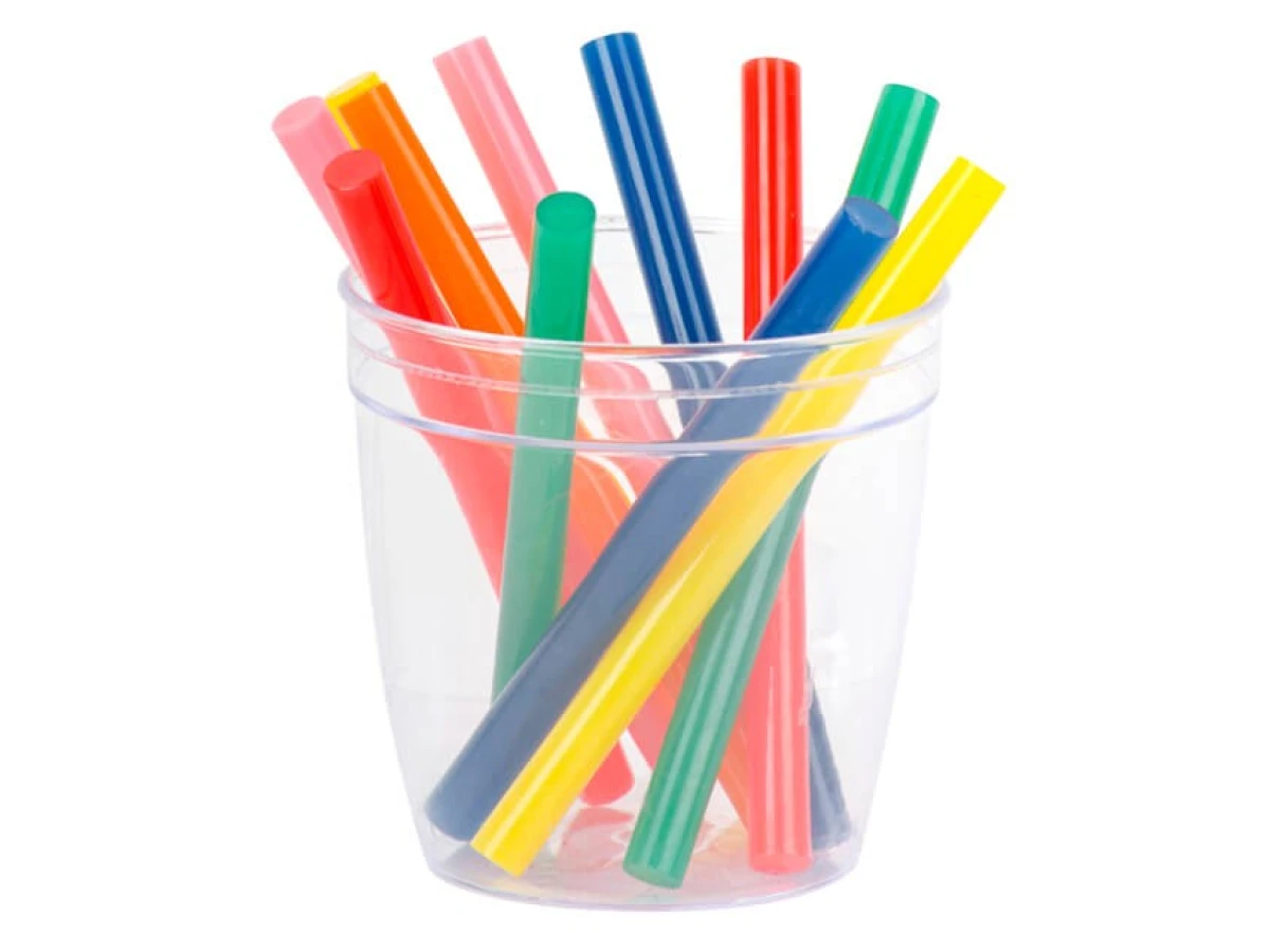 Комплект стрижнів клейових кольорових 7,4 мм * 100 мм, 12 шт INTERTOOL RT-1031 