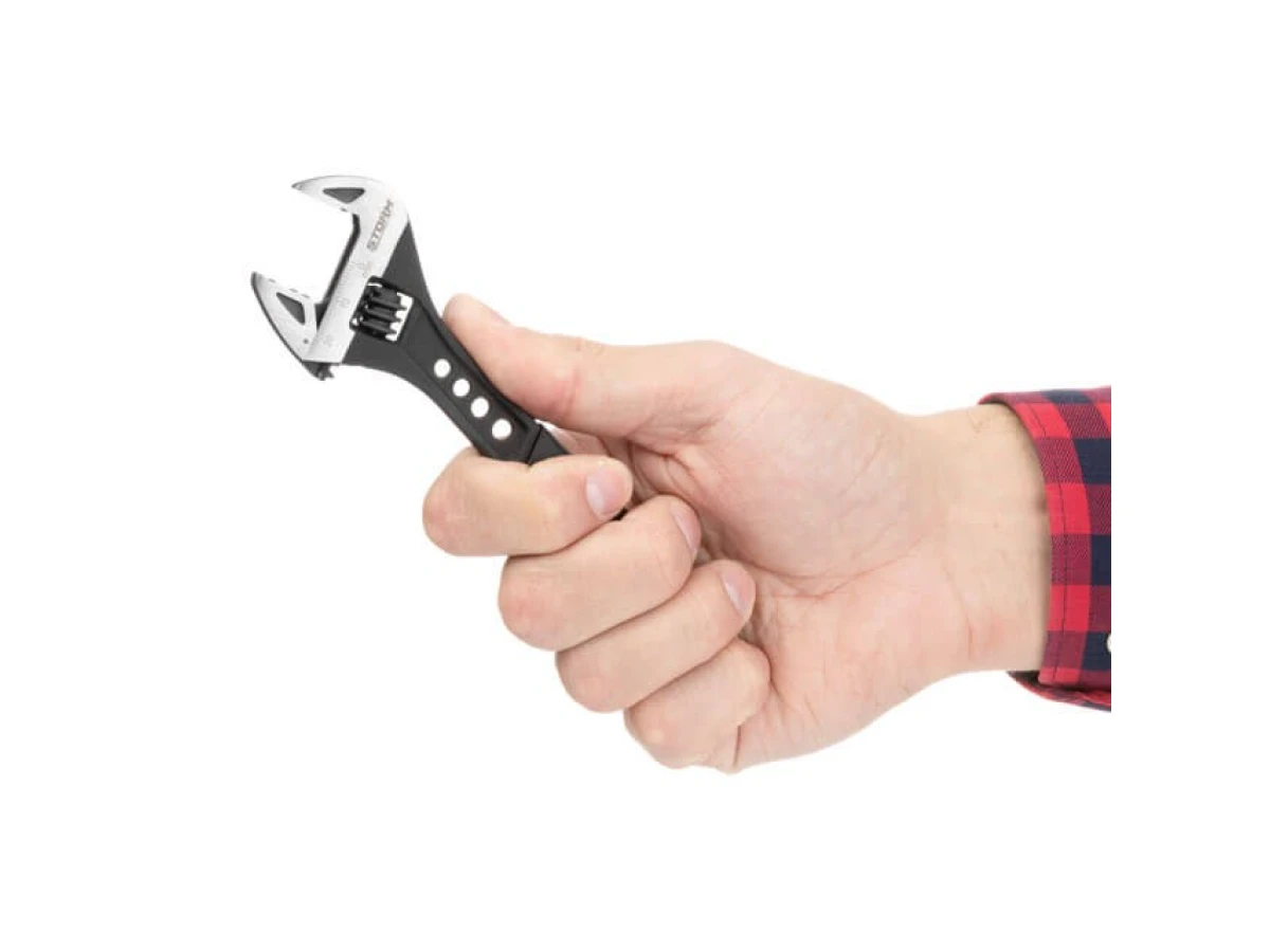 Ключ разводной 150 мм кованный, рукоятка TPR, HRC 40~50, Cr-V STORM INTERTOOL XT-0070 