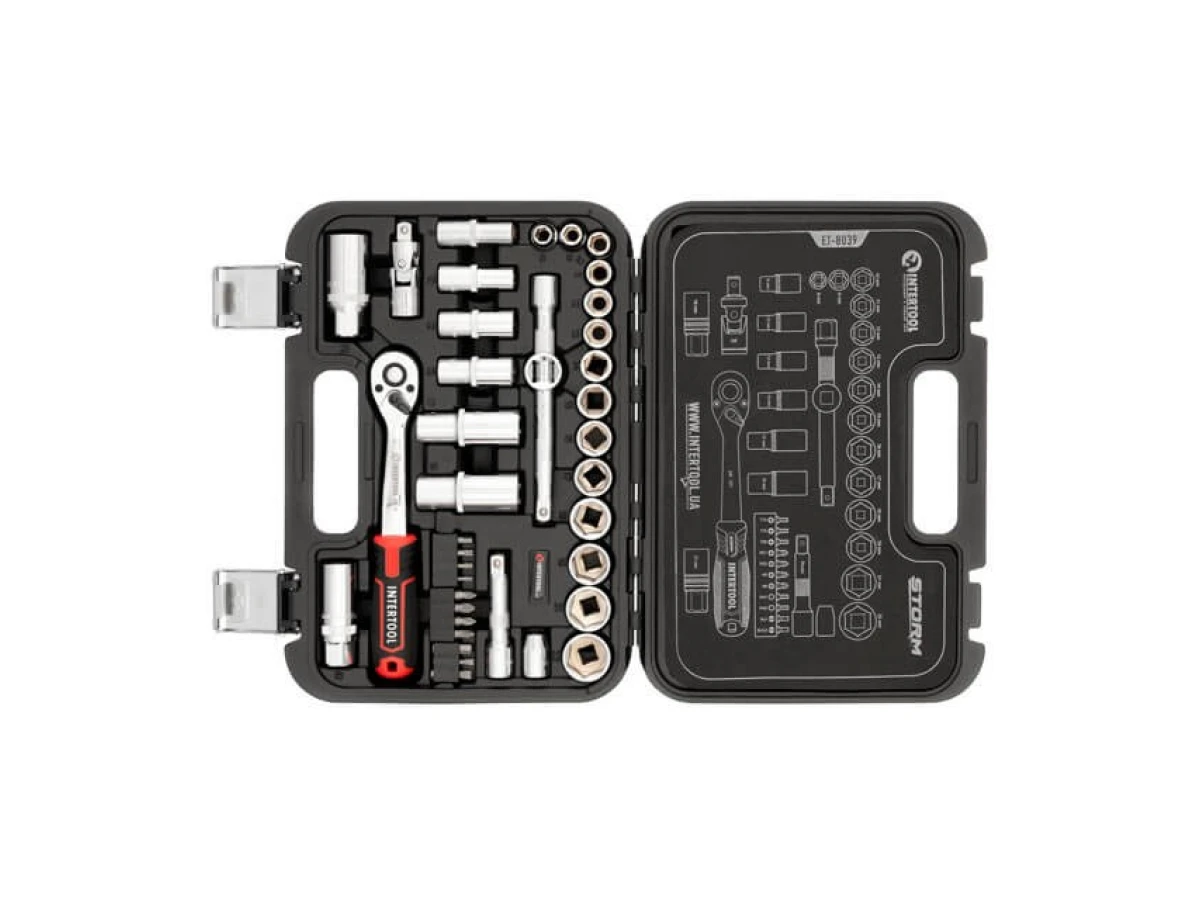Набір інструментів 3/8", 39 од., Cr-V STORM INTERTOOL ET-8039 