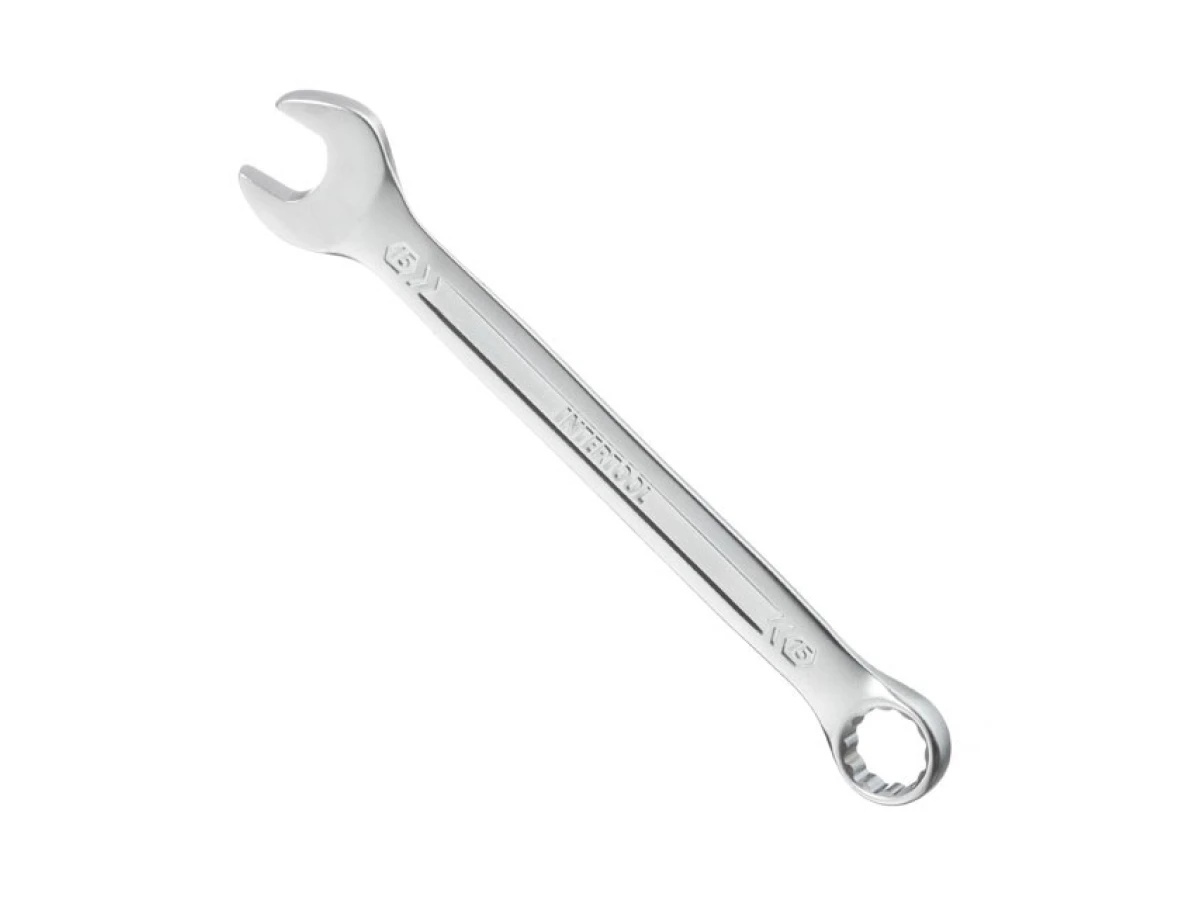 Ключ комбінований 15 мм, CrV, покриття Сатин-хром PROF DIN3113 INTERTOOL XT-1015 