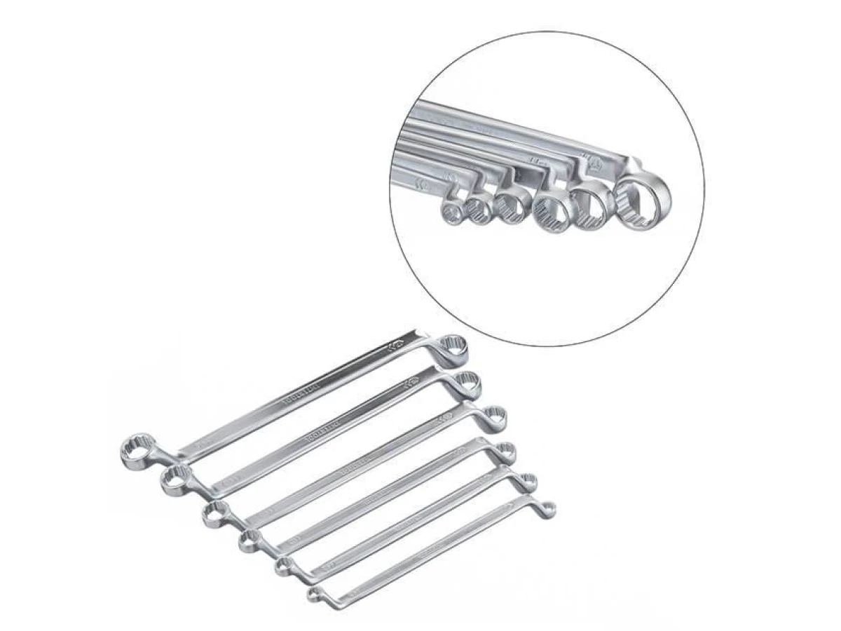 Набір накидних ключів 6 шт 6-17 мм Cr-V, покриття сатин-хром DIN838 STORM INTERTOOL XT-1201 