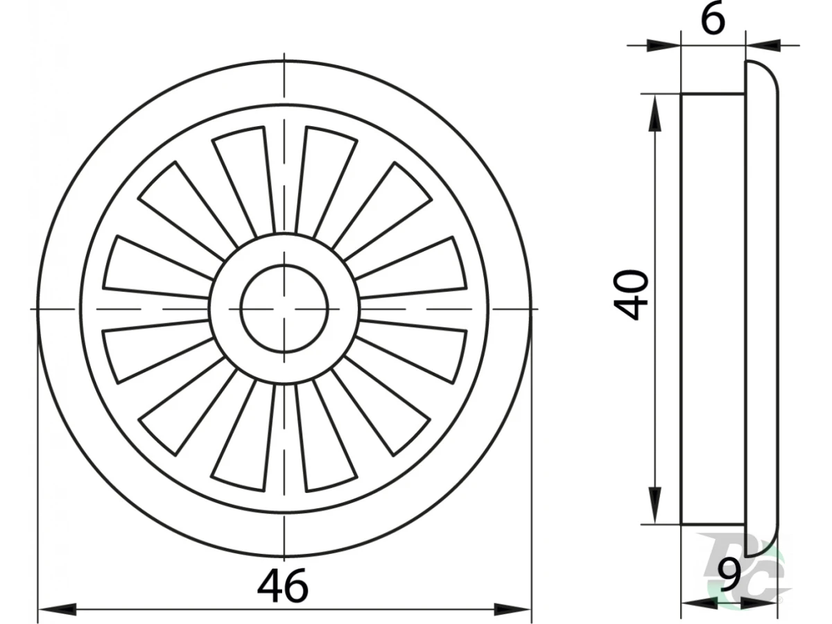 Заглушка вентиляционная D-40мм бук ДС 