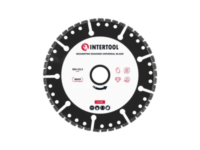Диск алмазний універсальний сегментний 180*22.2 на кутову шліфувальну машину INTERTOOL CT-1011