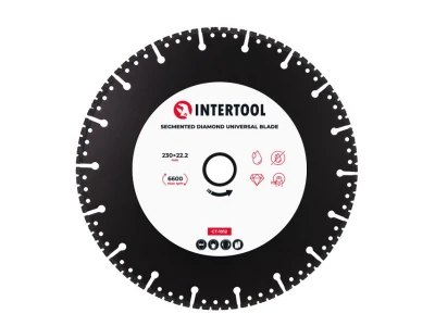 Диск алмазний універсальний сегментний 230*22.2 на кутову шліфувальну машину INTERTOOL CT-1012