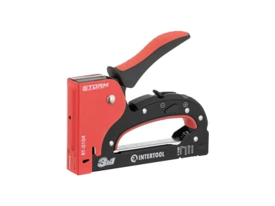 Степлер будівельний 3 в 1, під скобу 11.3*0.7*6-14 мм, цвях 14мм, шпилька 14мм. INTERTOOL RT-0104