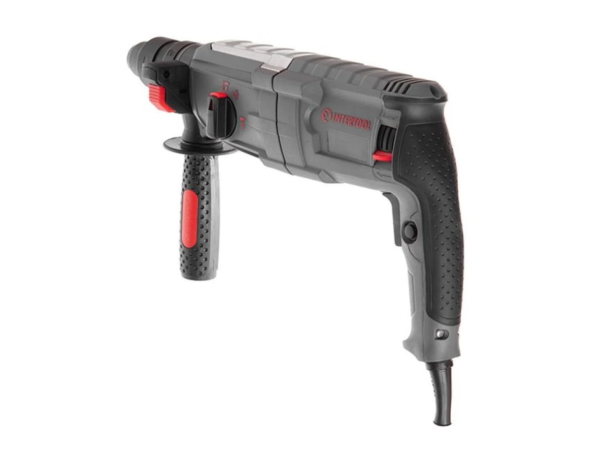 Перфоратор 1000 Вт, 3.5 Дж, 0-1300 об/мин, 0-5100 уд/мин, 3 режима, SDS plus, съемный быстрозажимной патрон INTERTOOL DT-0186 