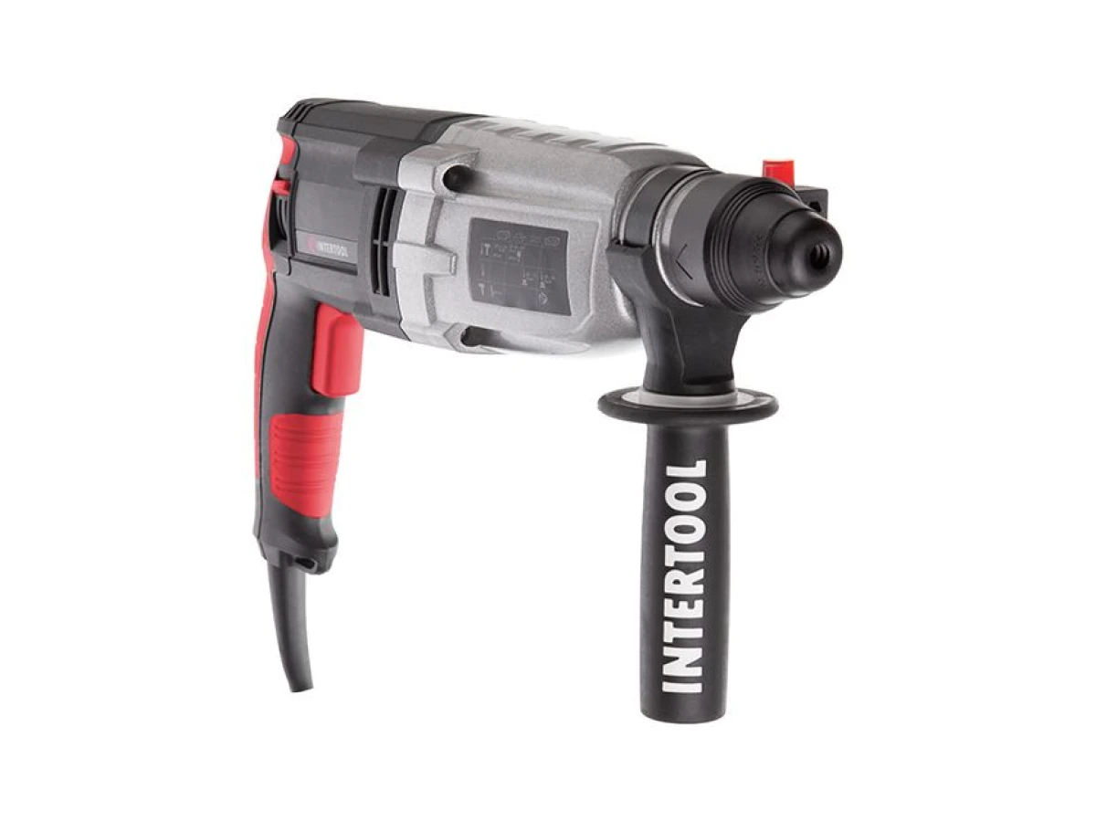Перфоратор 1000 Вт, 3.2 Дж, 0-1300 об/мин, 0-5100 уд/мин, 3 режима, металлический корпус редуктора INTERTOOL WT-0172 