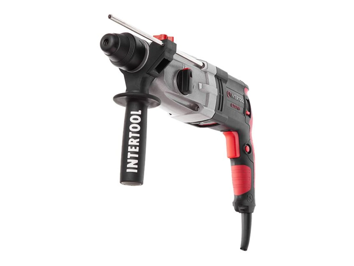 Перфоратор 1000 Вт, 3.2 Дж, 0-1300 об/мин, 0-5100 уд/мин, 3 режима, металлический корпус редуктора INTERTOOL WT-0172 