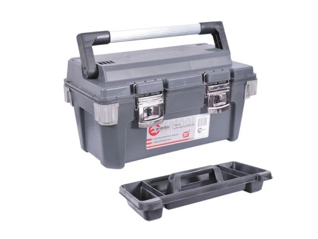 Ящик для инструментів з металевими замками 20" 500*275*265 мм INTERTOOL BX-6020 