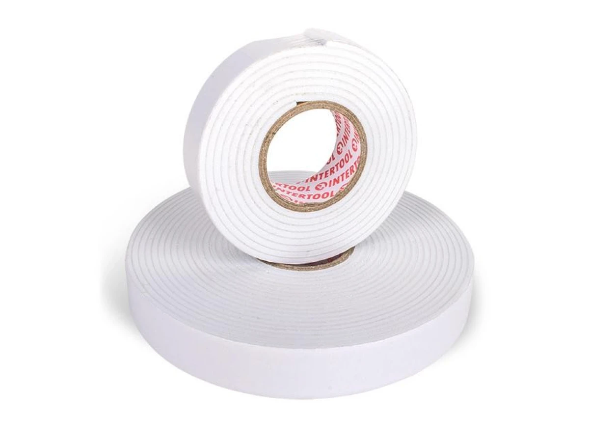 Скотч двосторонній 19 мм * 5 м на спіненій основі INTERTOOL KT-0972 