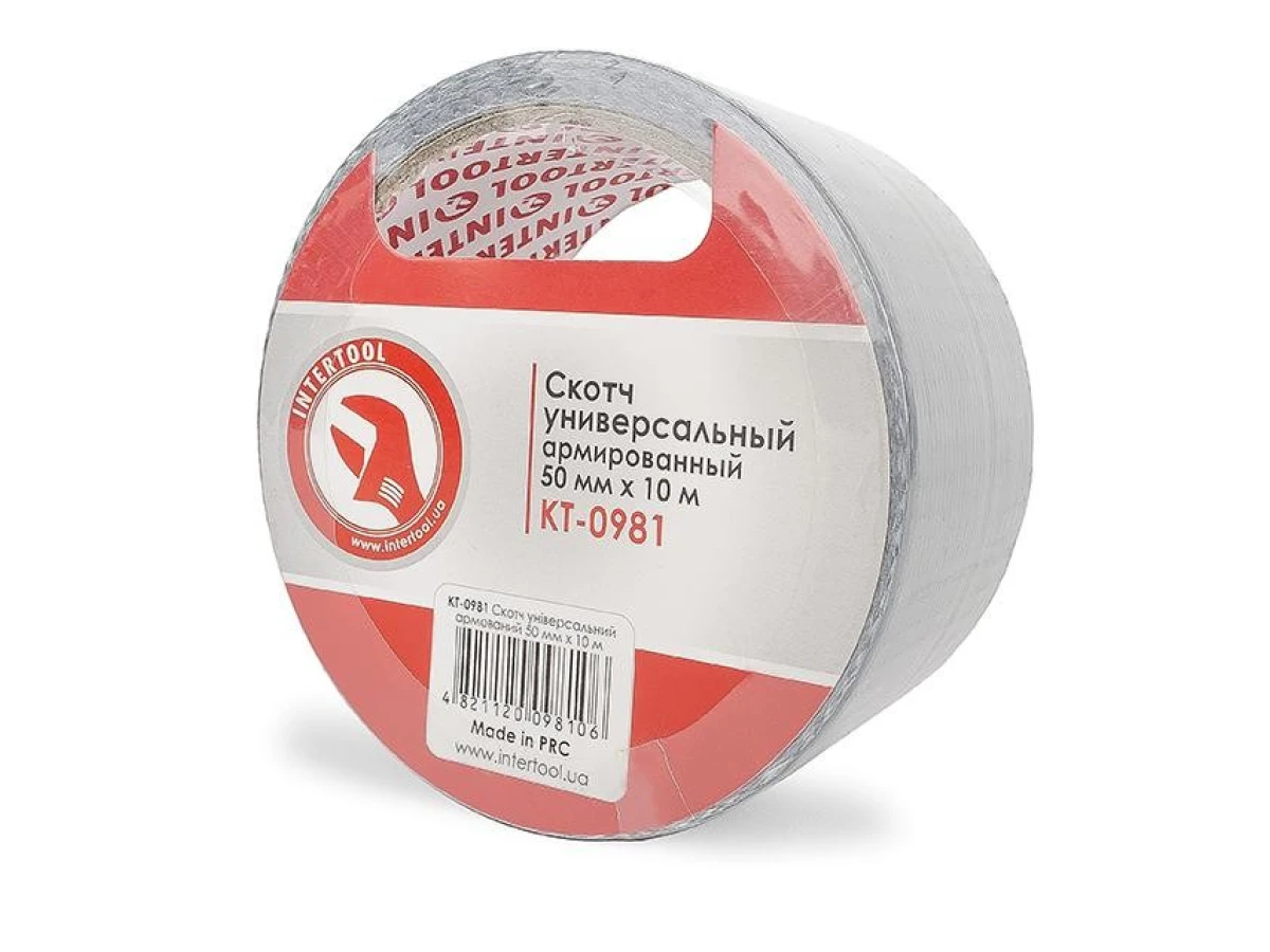Скотч універсальний армований 50 мм * 10 м INTERTOOL KT-0981 