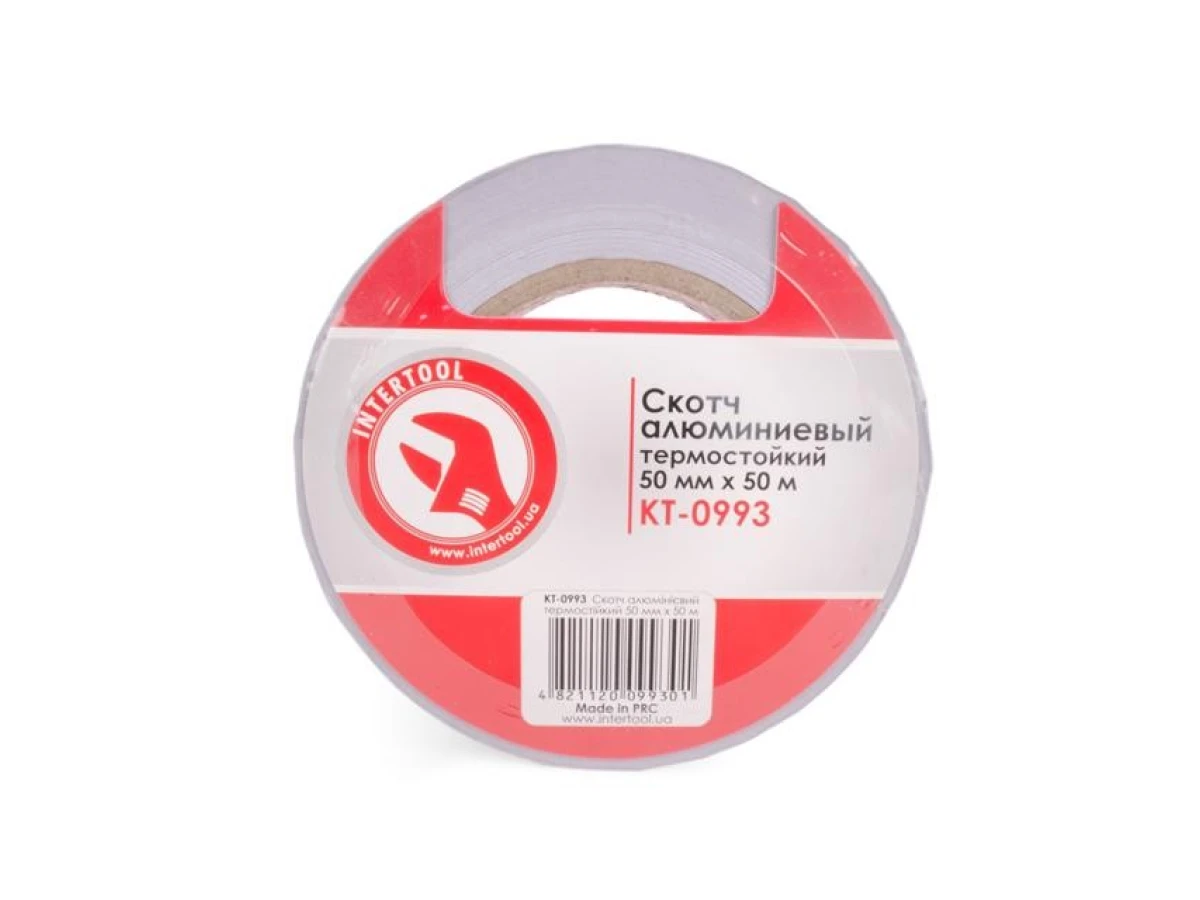 Скотч алюмінієвий термостійкий 50 мм * 50 м. INTERTOOL KT-0993 
