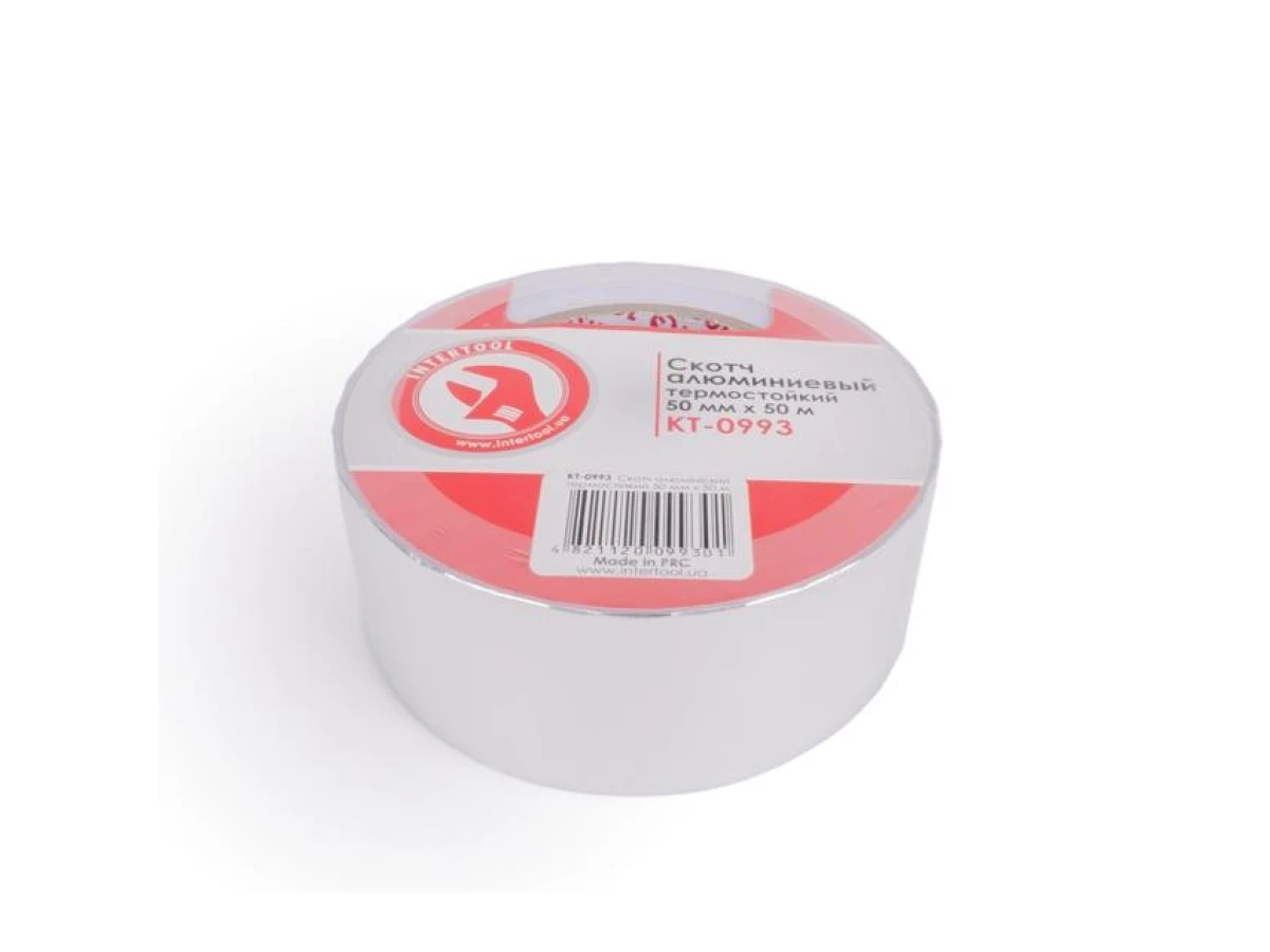 Скотч алюмінієвий термостійкий 50 мм * 50 м. INTERTOOL KT-0993 