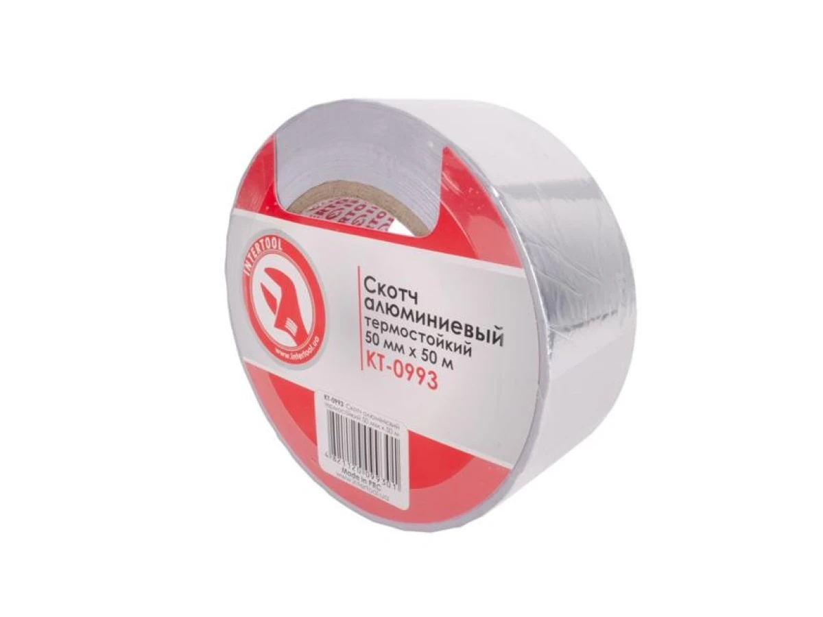Скотч алюмінієвий термостійкий 50 мм * 50 м. INTERTOOL KT-0993 