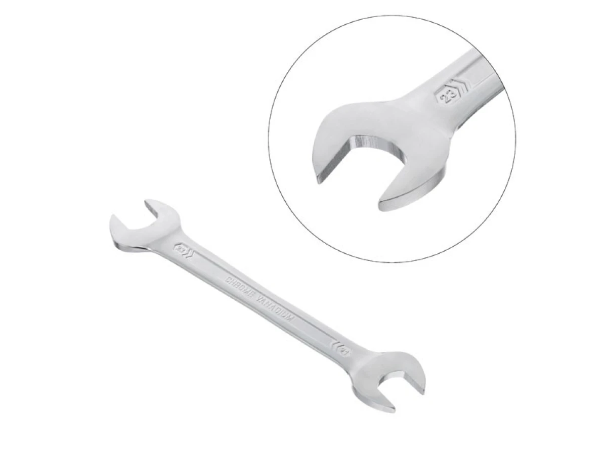 Ключ ріжковий 21х23 мм CrV, покриття сатин-хром PROF DIN3113 INTERTOOL XT-1121 