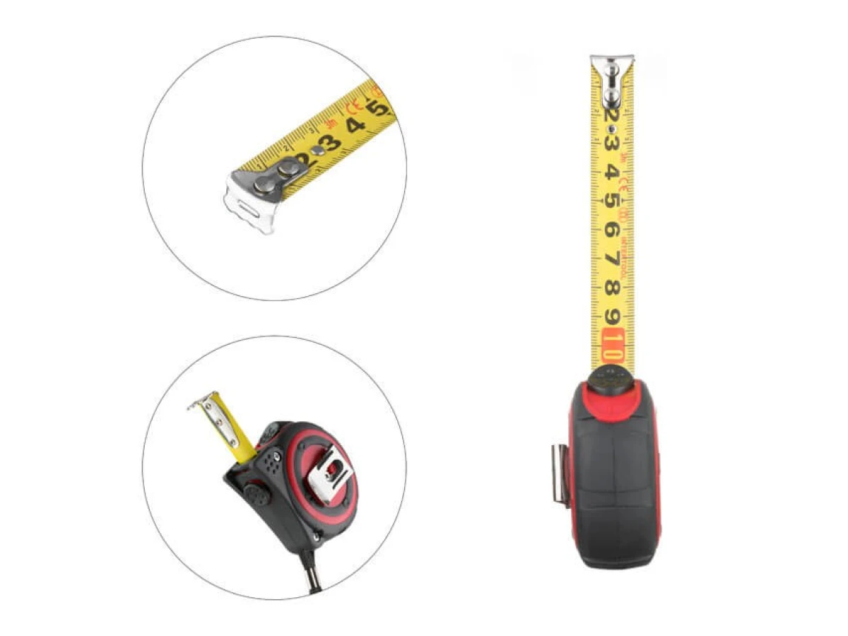 Рулетка з металевим полотном 3м * 16мм, нейлонове покриття полотна STORM INTERTOOL MT-0833 