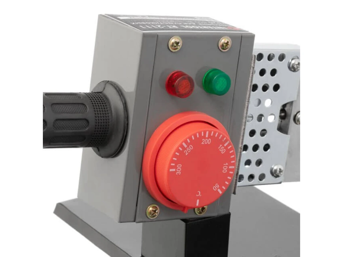 Паяльник для пластикових труб, 850 Вт, 0-300°C, насадки 20, 25, 32, 40, 50, 63 мм, металевий кейс INTERTOOL RT-2111 