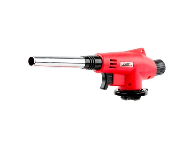 Горелка газовая, пьезозажигание на курке, регулятор, удлиненное сопло INTERTOOL GB-0022 