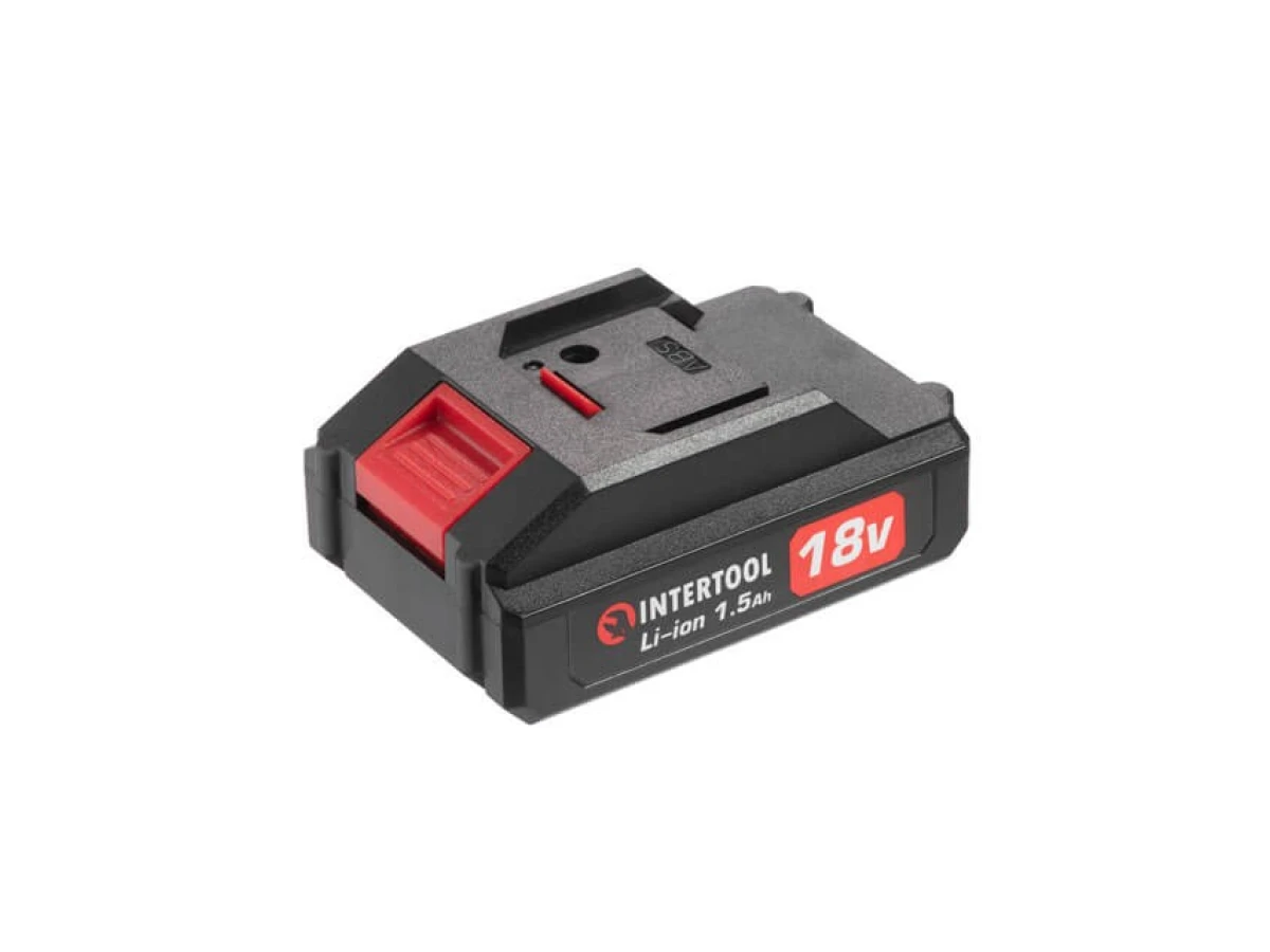 Дриль-шуруповерт акумуляторний 18 В, 17 Nm, 0-700 об/хв, 0.8-10 мм, Li-Ion, 1.5 Аг INTERTOOL DT-0315 