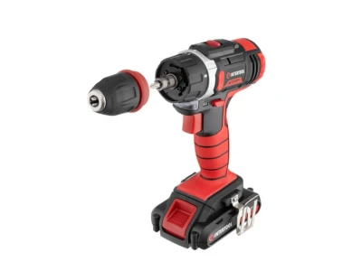 Дриль-шурупокрут акумуляторний Li-Ion 18 В, 25 Nm, 0-400/0-1500 об/хв., 2x2.0 Аг, знімний патрон INTERTOOL WT-0317