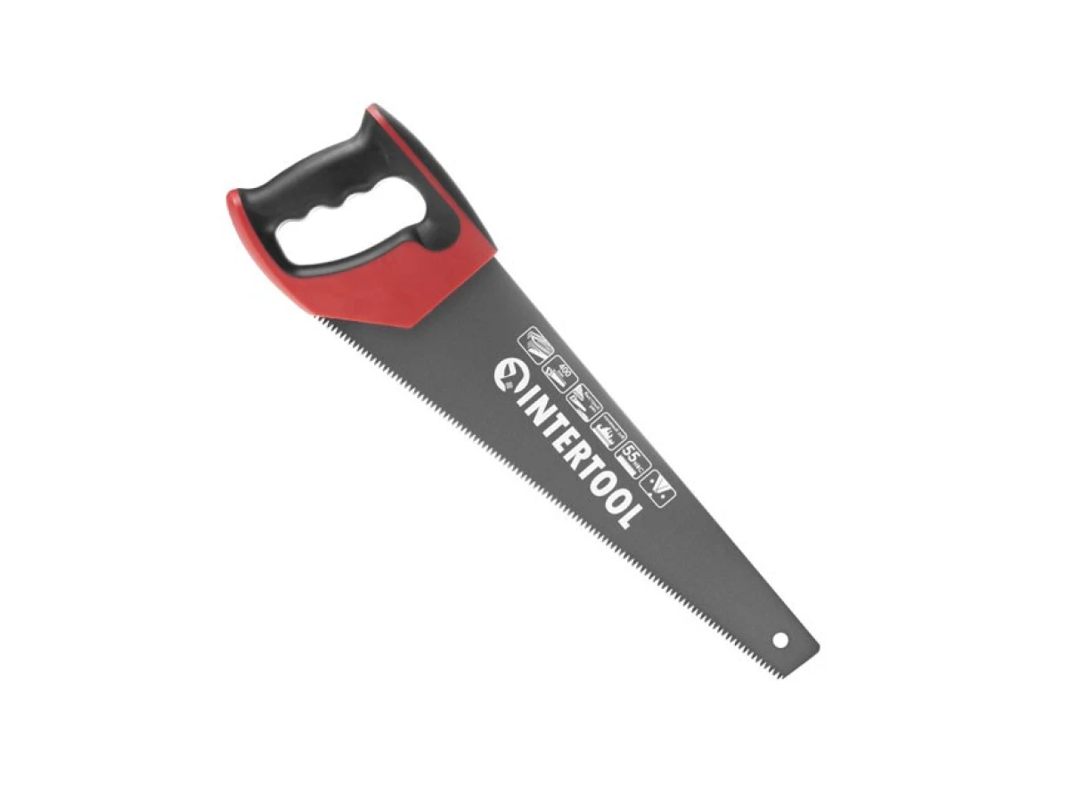 Ножівка по деревині 400 мм з тефлоновим покриттям, з гартованим зубом, потрійне заточування INTERTOOL HT-3107 