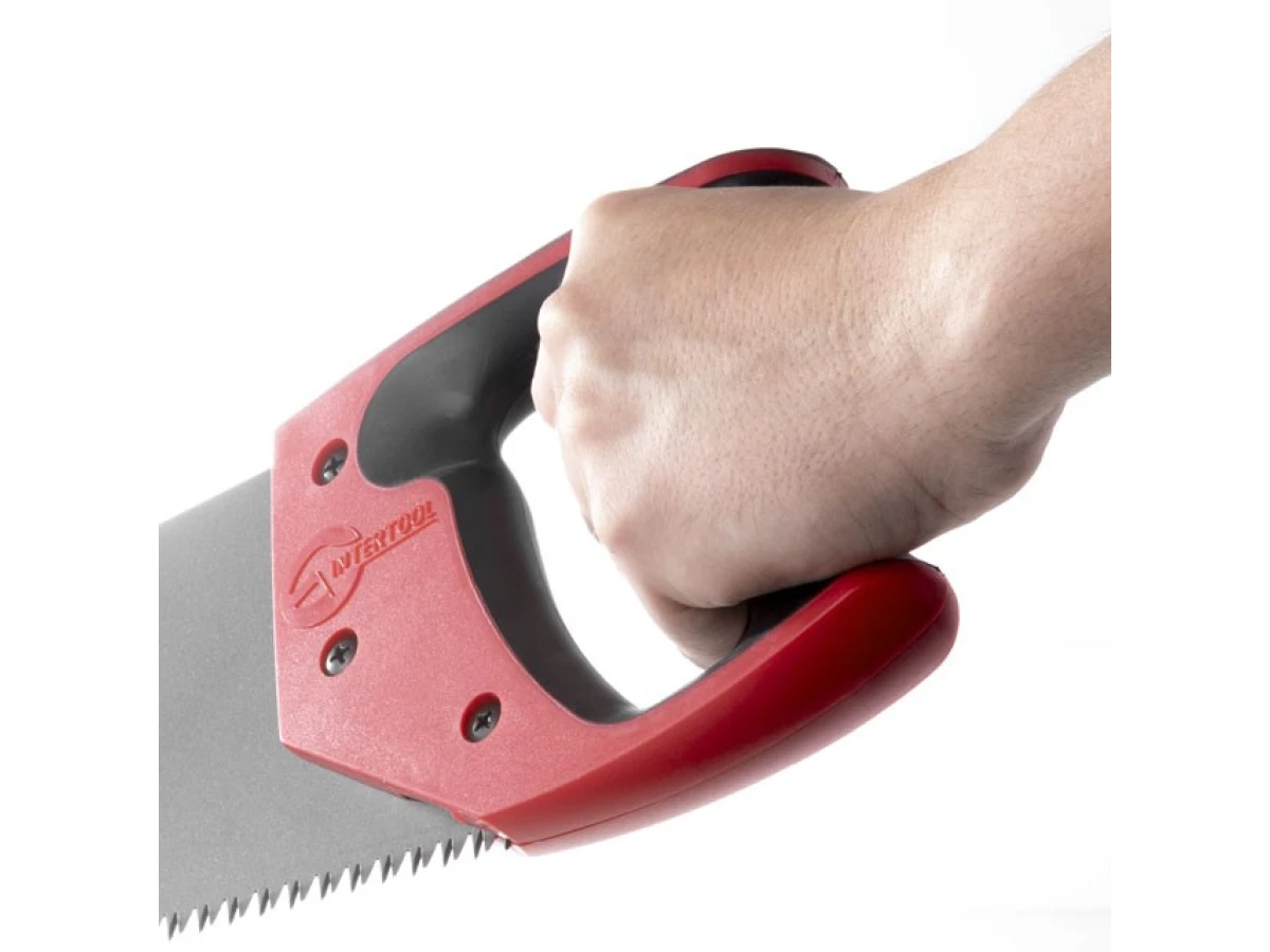 Ножівка по деревині 400 мм з тефлоновим покриттям, з гартованим зубом, потрійне заточування INTERTOOL HT-3107 