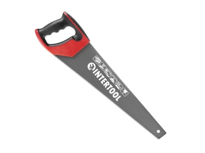 Ножівка по деревині з тефлоновим покриттям 450 мм, з гартованим зубом, потрійне заточування INTERTOOL HT-3108