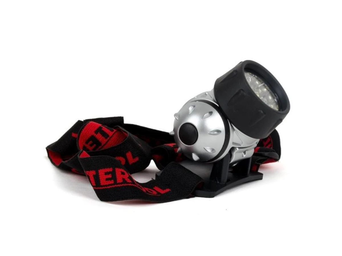 Ліхтар налобний світлодіодний, чотири режими роботи, 19 LED, батарейки 3 ААА. INTERTOOL LB-0301 