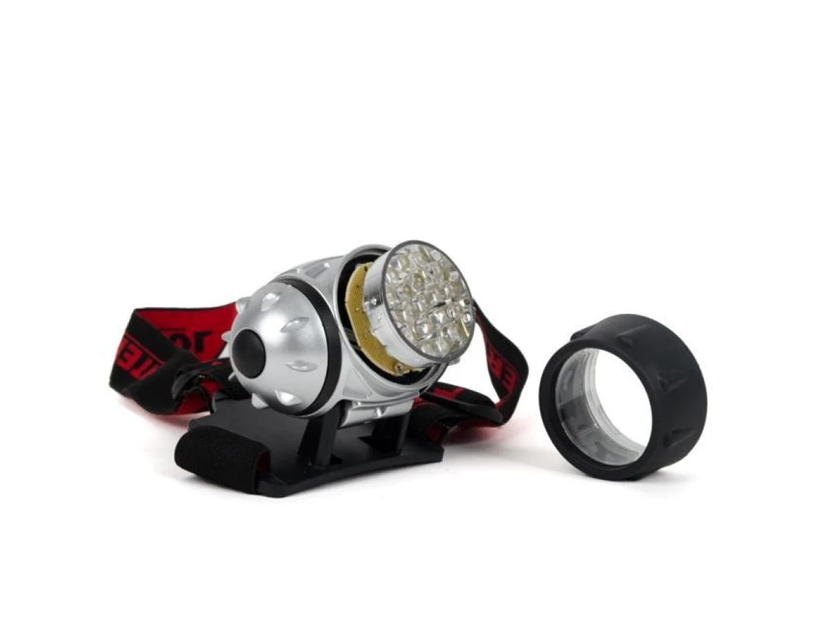 Ліхтар налобний світлодіодний, чотири режими роботи, 19 LED, батарейки 3 ААА. INTERTOOL LB-0301 