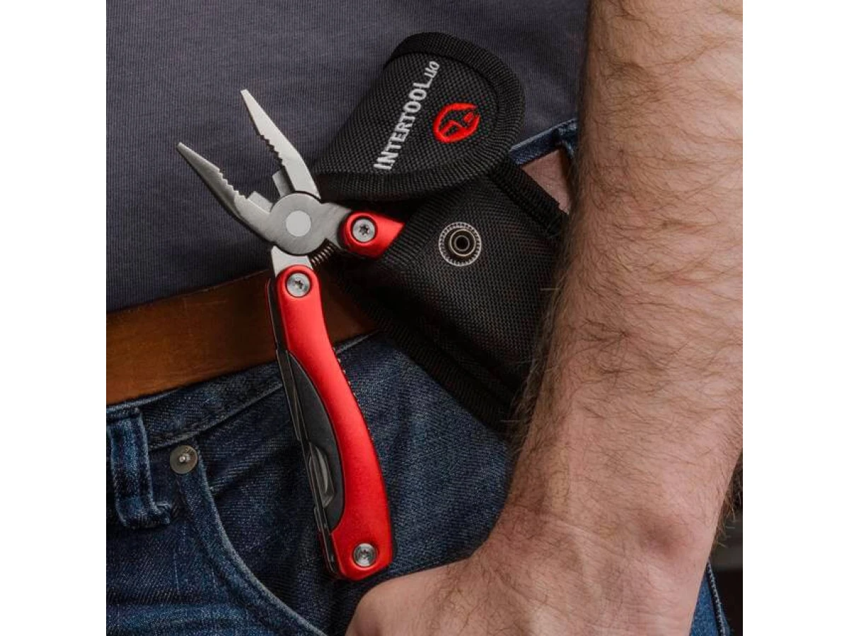Мультиінструмент 160 мм, 12 в 1, з чохлом INTERTOOL HT-0541 