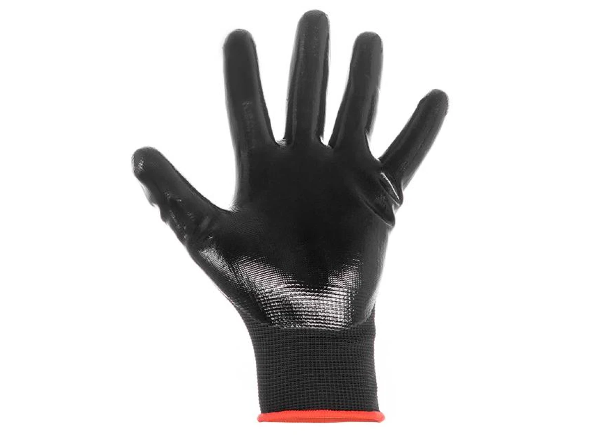 Перчатка трикотажная, синтетическая с гладким нитриловым покрытием 10" STORM INTERTOOL SP-0188 