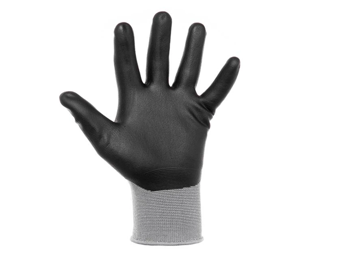 Перчатка трикотажная, синтетическая, двухслойное покрытие, полиуритановое и пористое нитриловое на ладони, дышащая, 10" STORM INTERTOOL SP-0189 