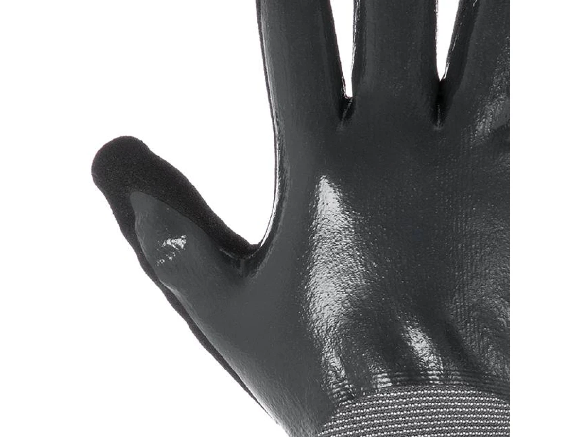 Перчатка трикотажная синтетическая, полное двухслойное нитриловое покрытие, базовое гладкое, пористое на ладони, дышащая, 10" STORM INTERTOOL SP-0190 