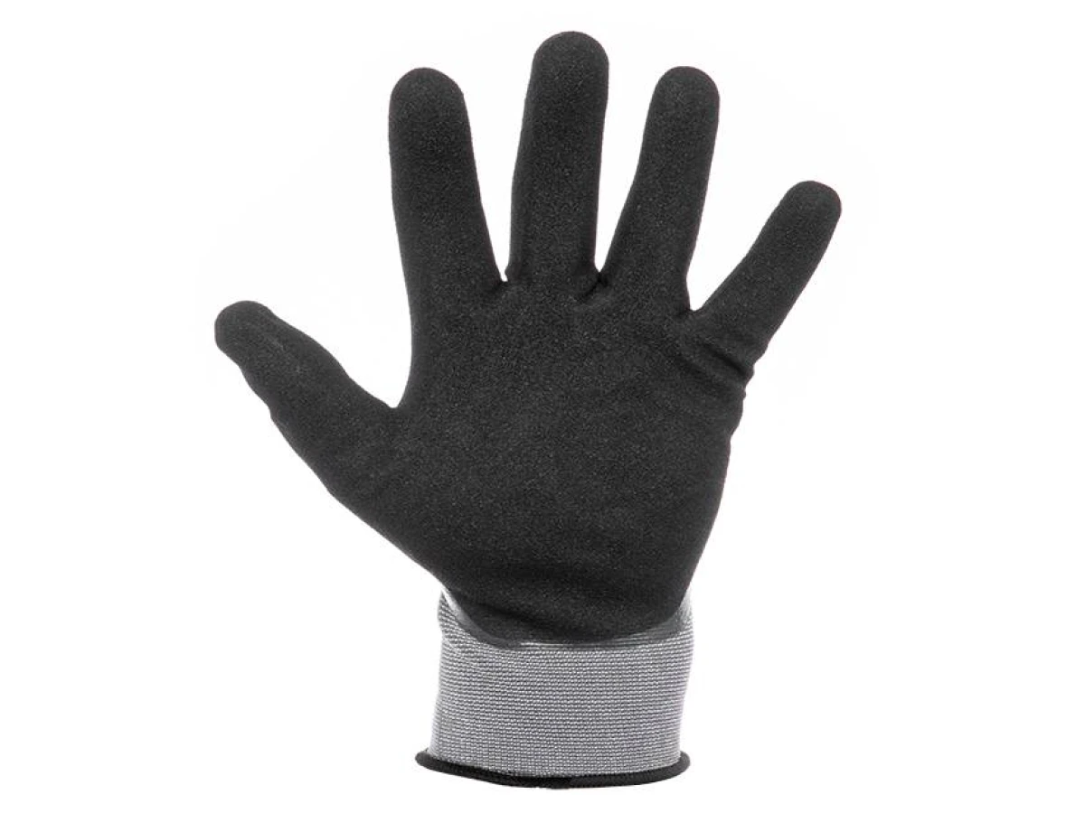 Перчатка трикотажная синтетическая, полное двухслойное нитриловое покрытие, базовое гладкое, пористое на ладони, дышащая, 10" STORM INTERTOOL SP-0190 