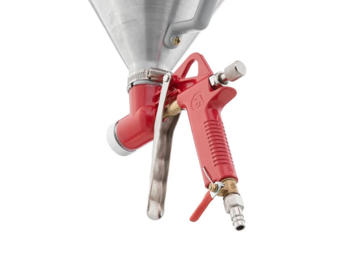 Пістолет для нанесення штукатурки пневматичний, три форсунки: 4, 6, 8 мм, В/Б метал, 6000 мл, 3-6 бар INTERTOOL PT-0401 