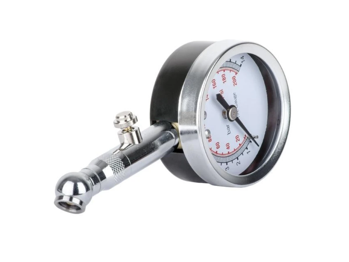 Измеритель давления в шинах стрелочный, металлический корпус, клапан сброса давления AT-1004 